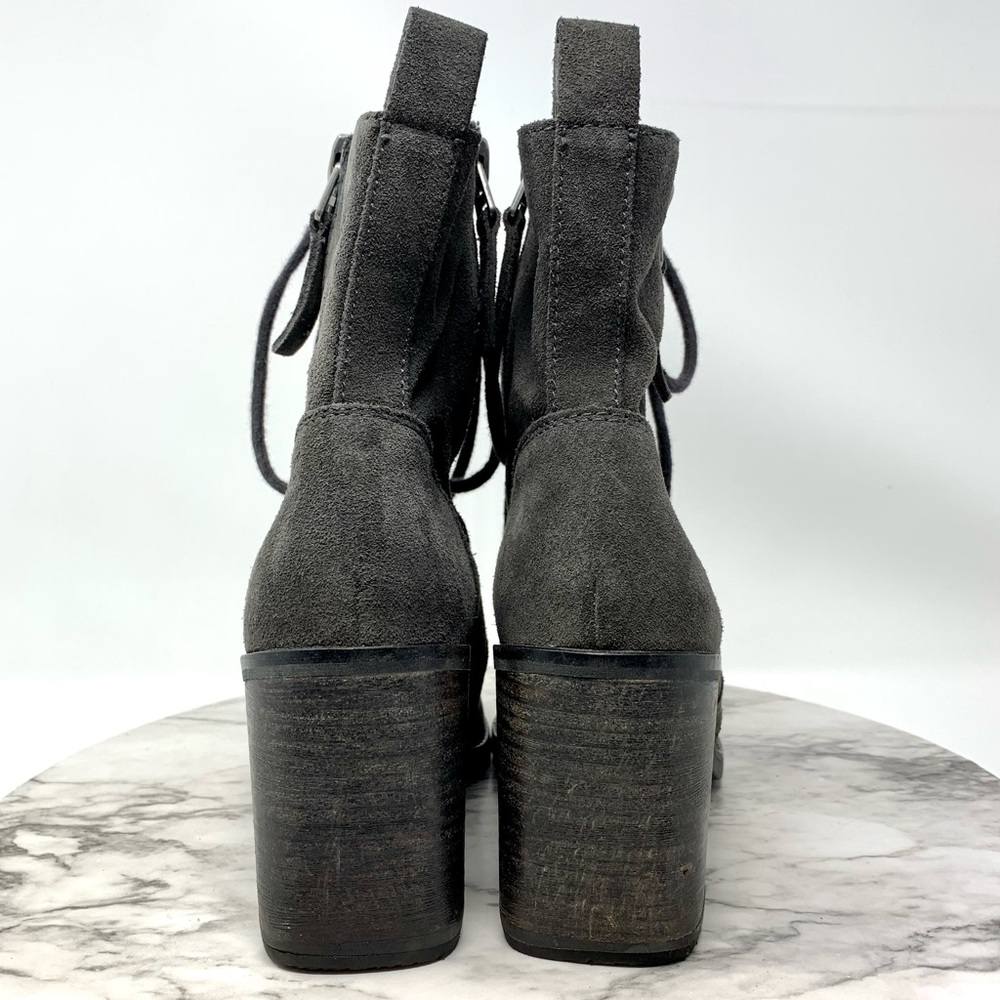 Dolce Vita Lela Lace Up Suede Combat Boots 8.5 Moto Bohemian Edgy Chunky Classic - Picture 5 of 16